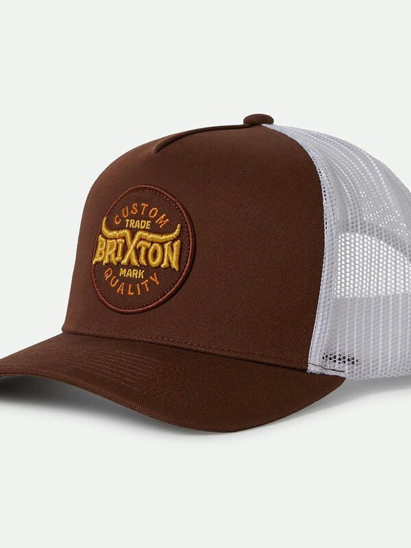 Brixton Casquette homme gibson crest netplus trucker brown/off white