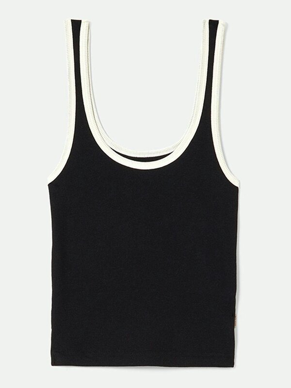 Brixton Camisole femme ringer organic  a-tank black/off white