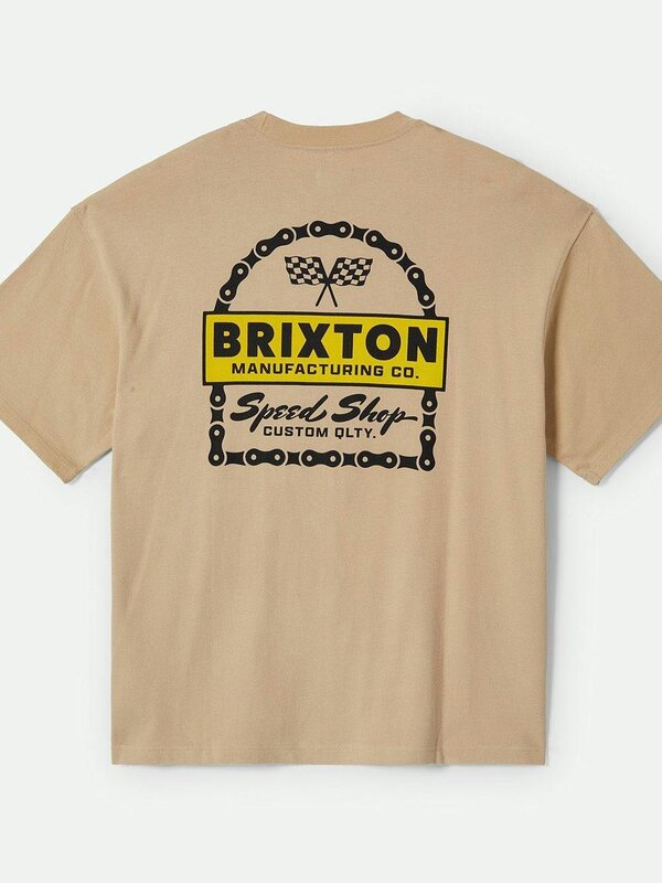 Brixton T-shirt homme drayton heavyweight relaxed cream classic wash