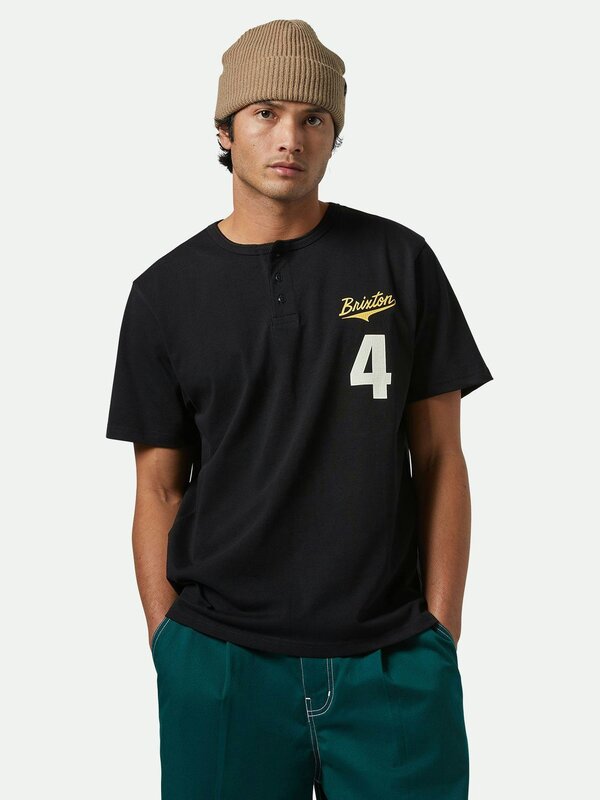 Brixton T-shirt homme the league baseball  black/black