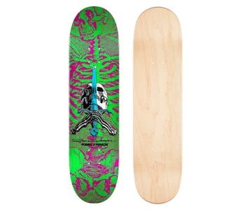 Skateboard skull & sword pink green