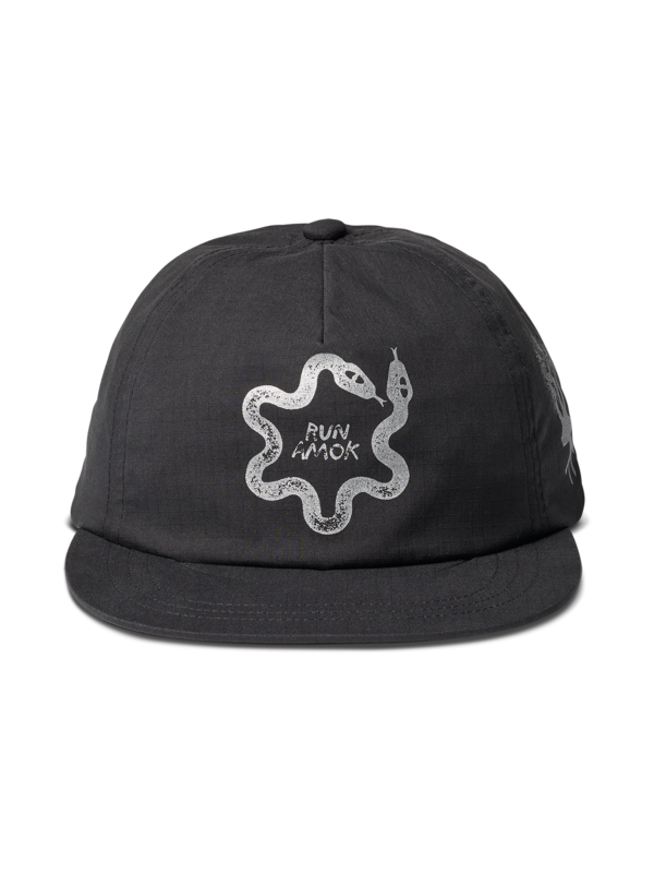 Casquette homme run amok 5 panel snapback black
