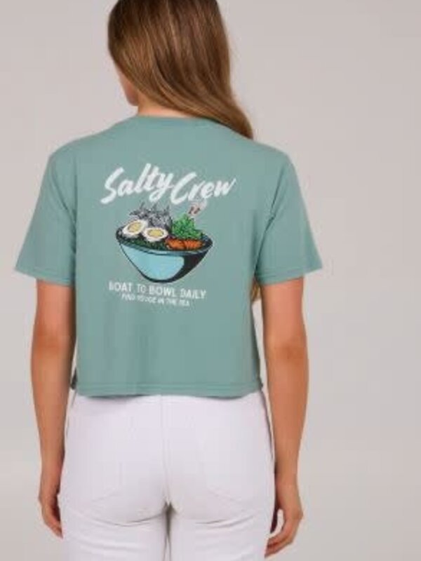 salty crew T-shirt femme crop fish bowl sage