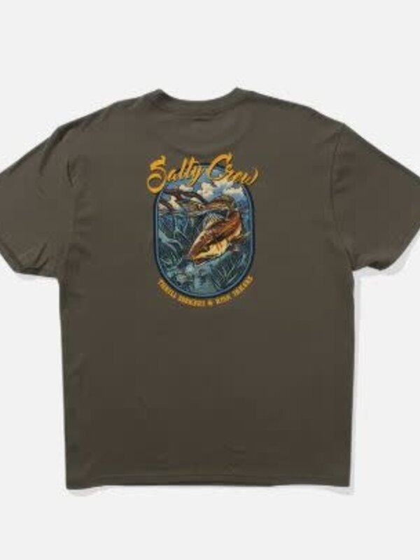 salty crew T-shirt homme red fish classic dusty olive