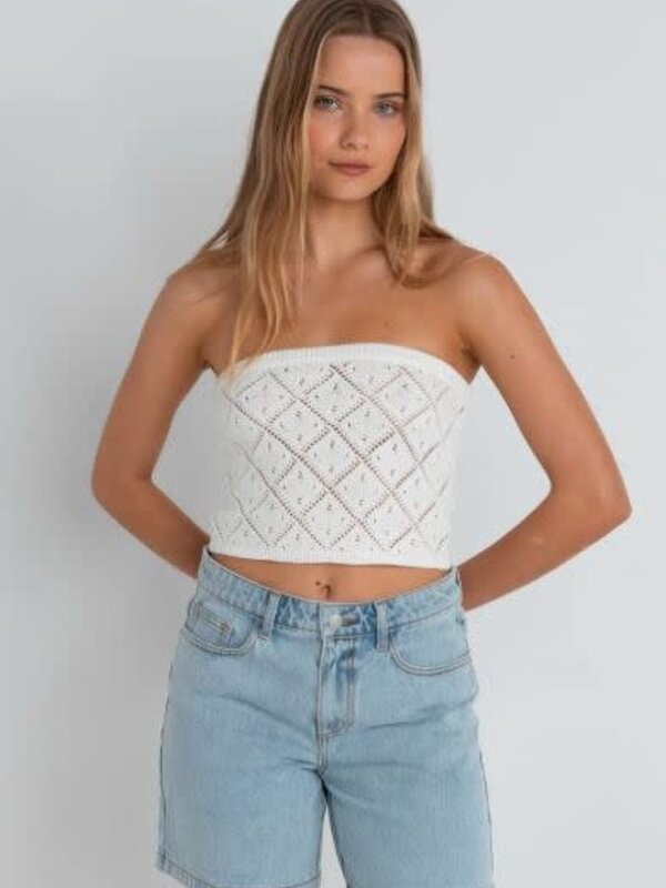rhythm Top femme islander strapless knit white