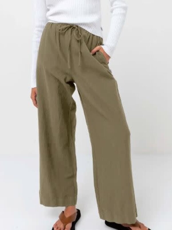 rhythm Pantalon femme classic drawstring olive