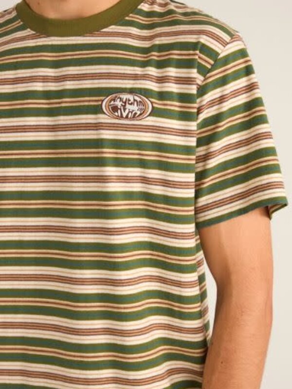 rhythm T-shirt homme vintage stripe military olive