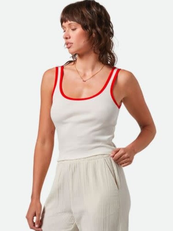 Brixton Camisole femme ringer organic a-tank off white/crimson