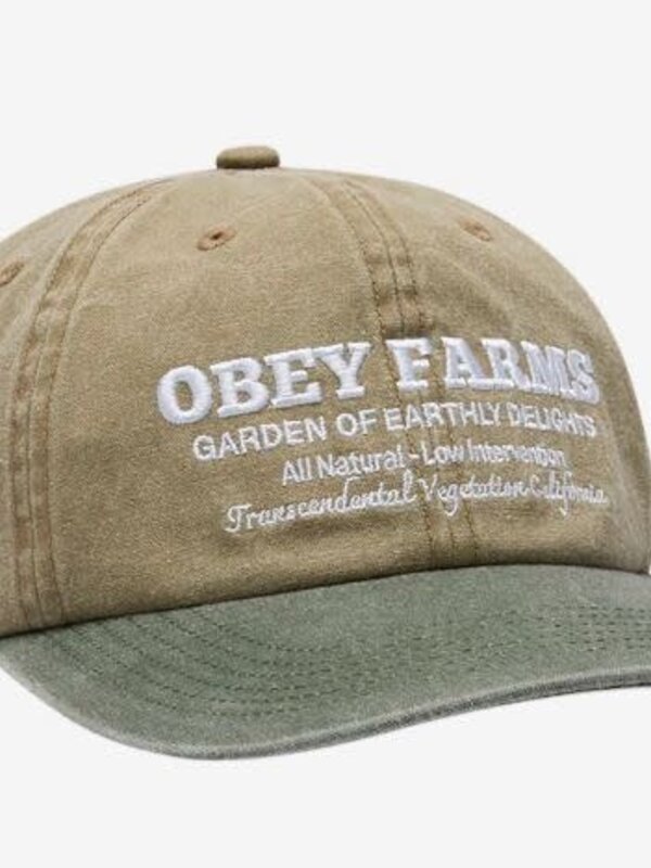 Obey Casquette homme pigment obey farms 6 panel strapback   khaki