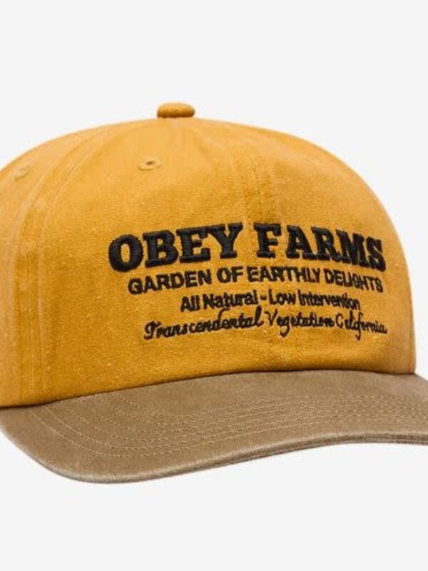 Obey Casquette homme pigment obey farms 6 panel strapback pigment mustard multi