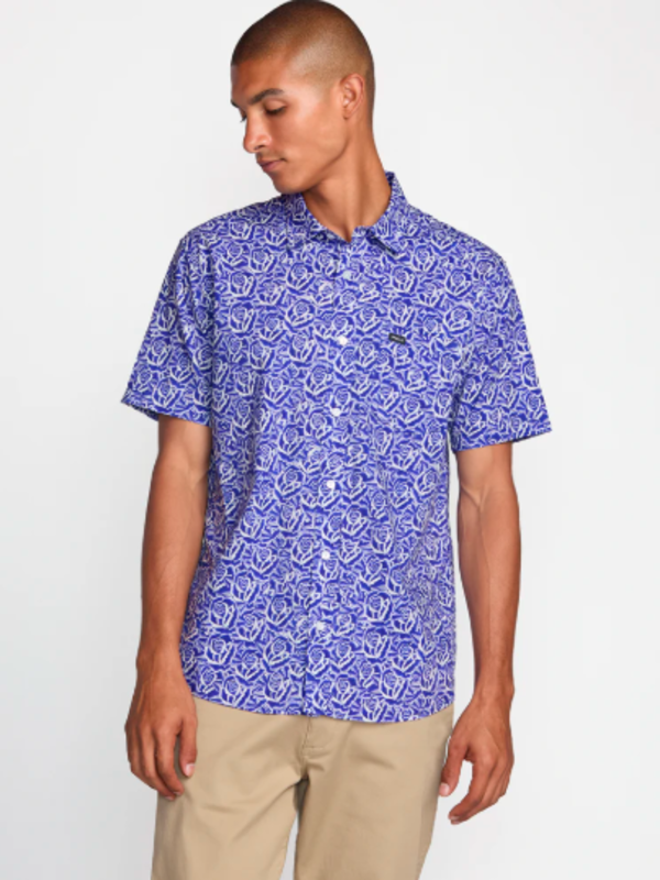 rvca Chemise homme barba roses light blue