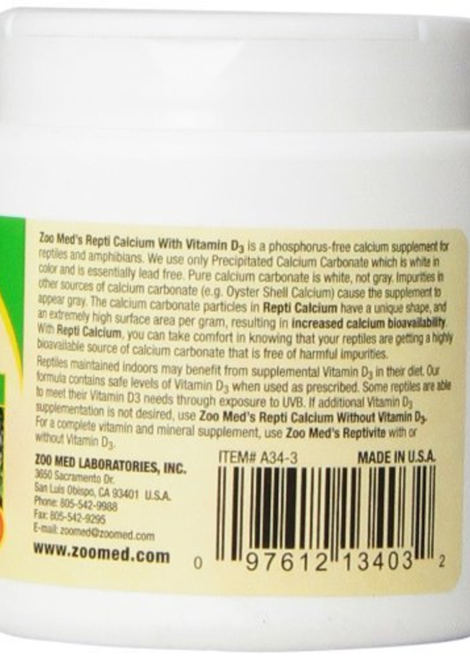 Zoo Med Zoo Med Repticalcium With D3 3 oz