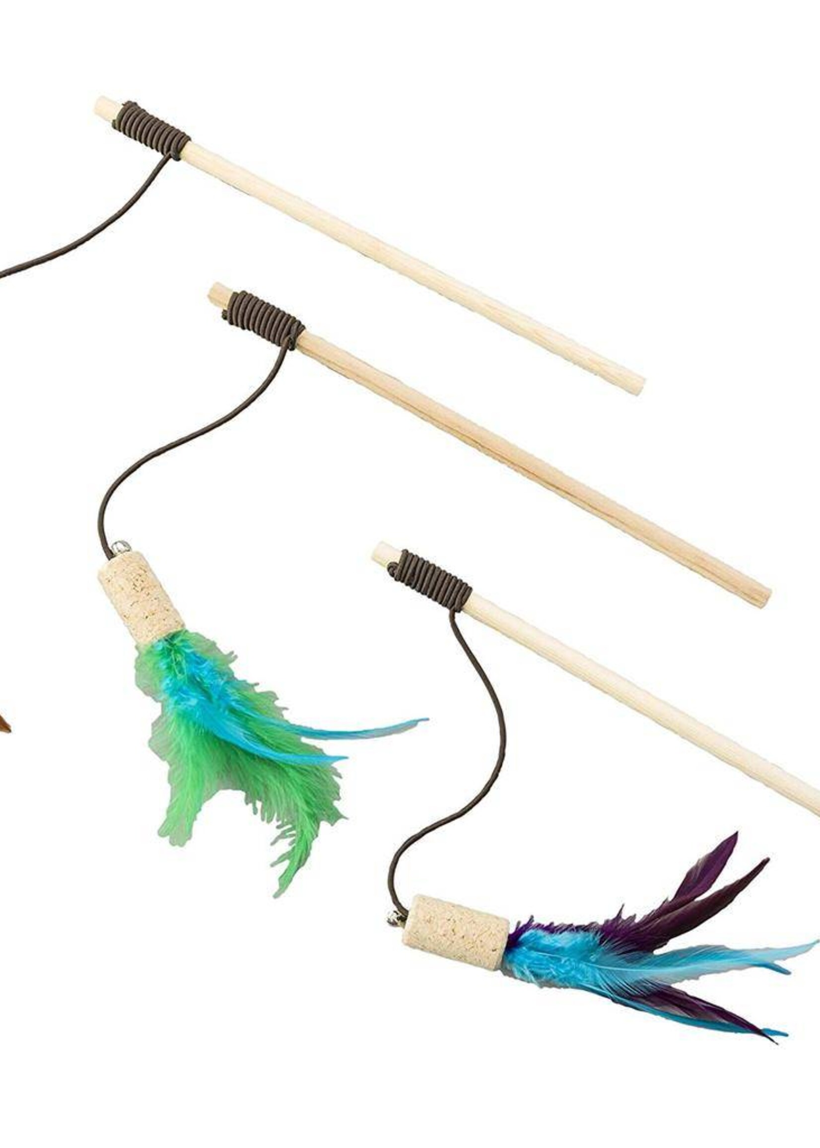 Spot Spot Cat-Bernet Cork with Feathers Teaser Wand