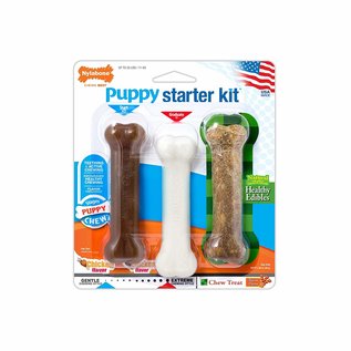 Nylabone Nylabone Puppy Starter Kit (Puppybone/Edible Bacon/DuraChew Chick) Regular