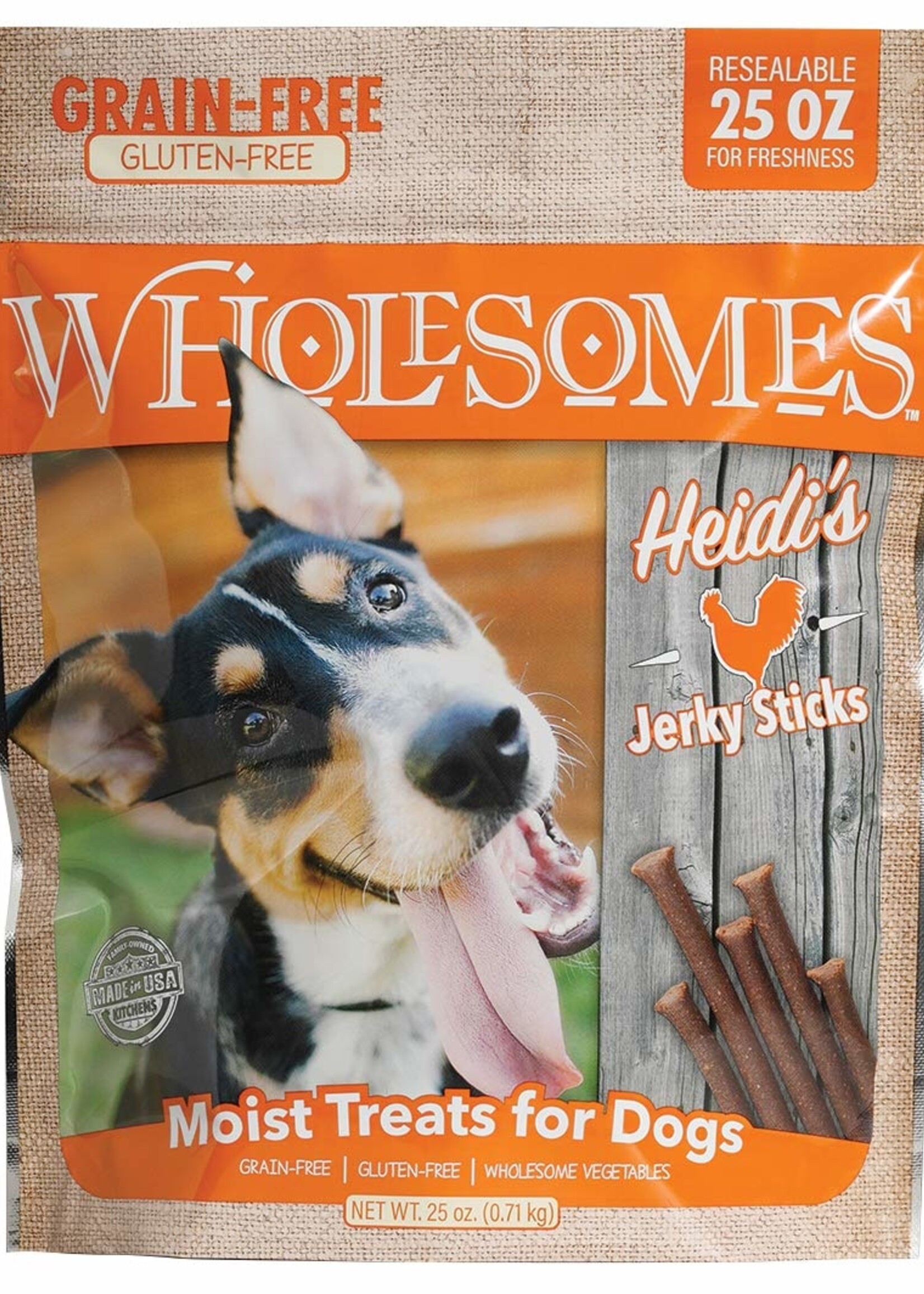 Wholesomes Grain Free Moist Jerky Sticks,  25 oz bag