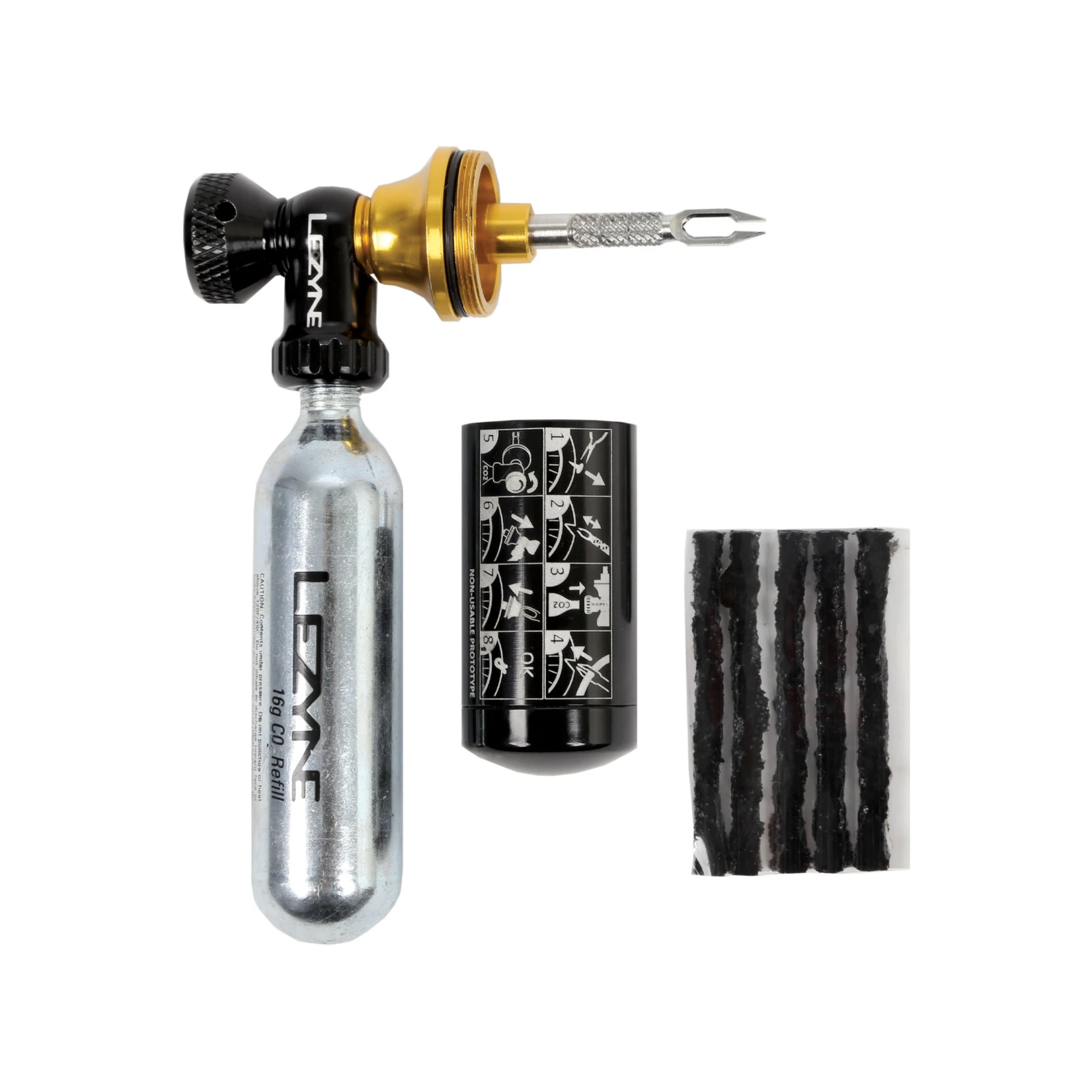 LEZYNE CO2 Blaster Inflater and Tubeless Repair Kit with two 20g Cartridges