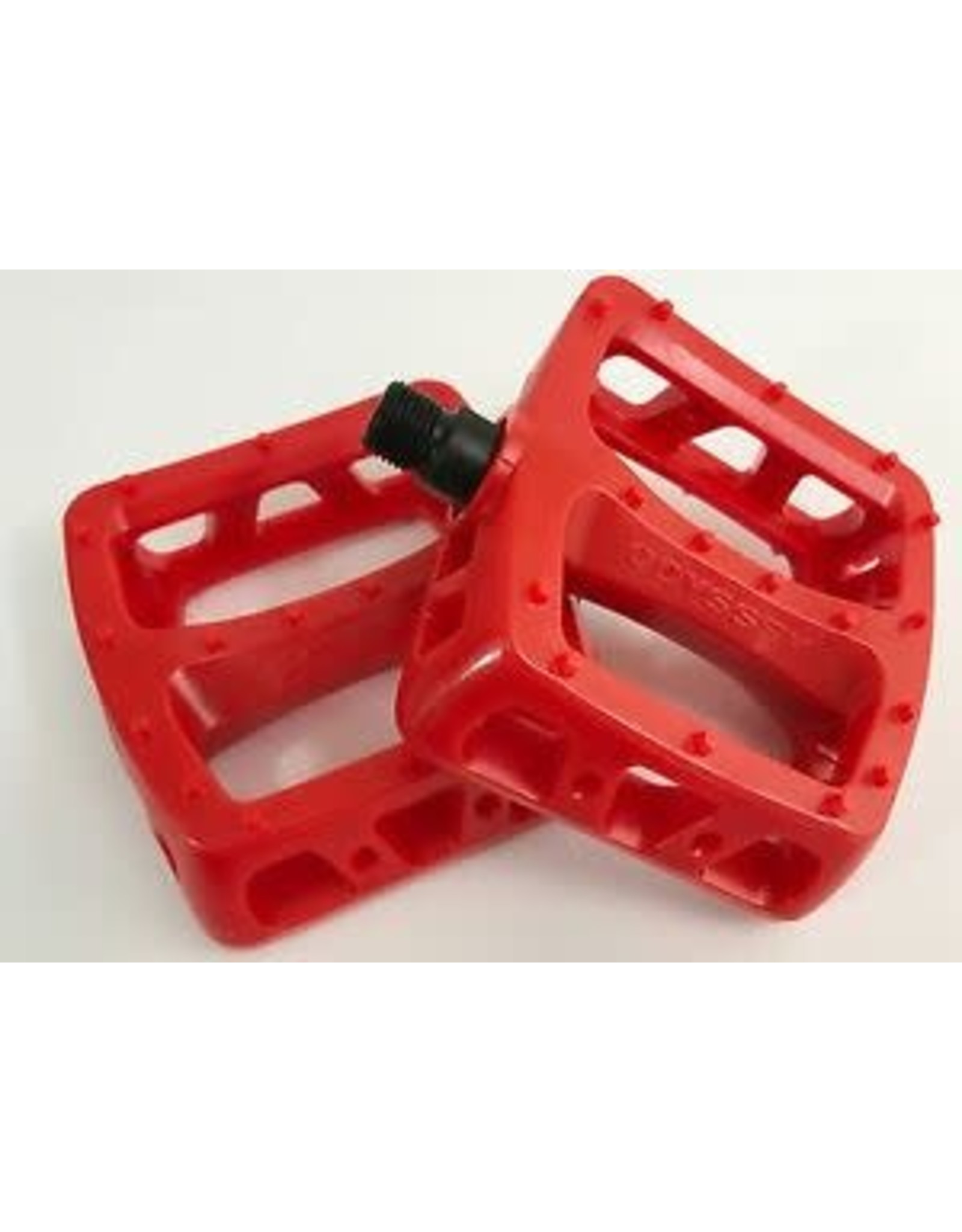 red bike pedals