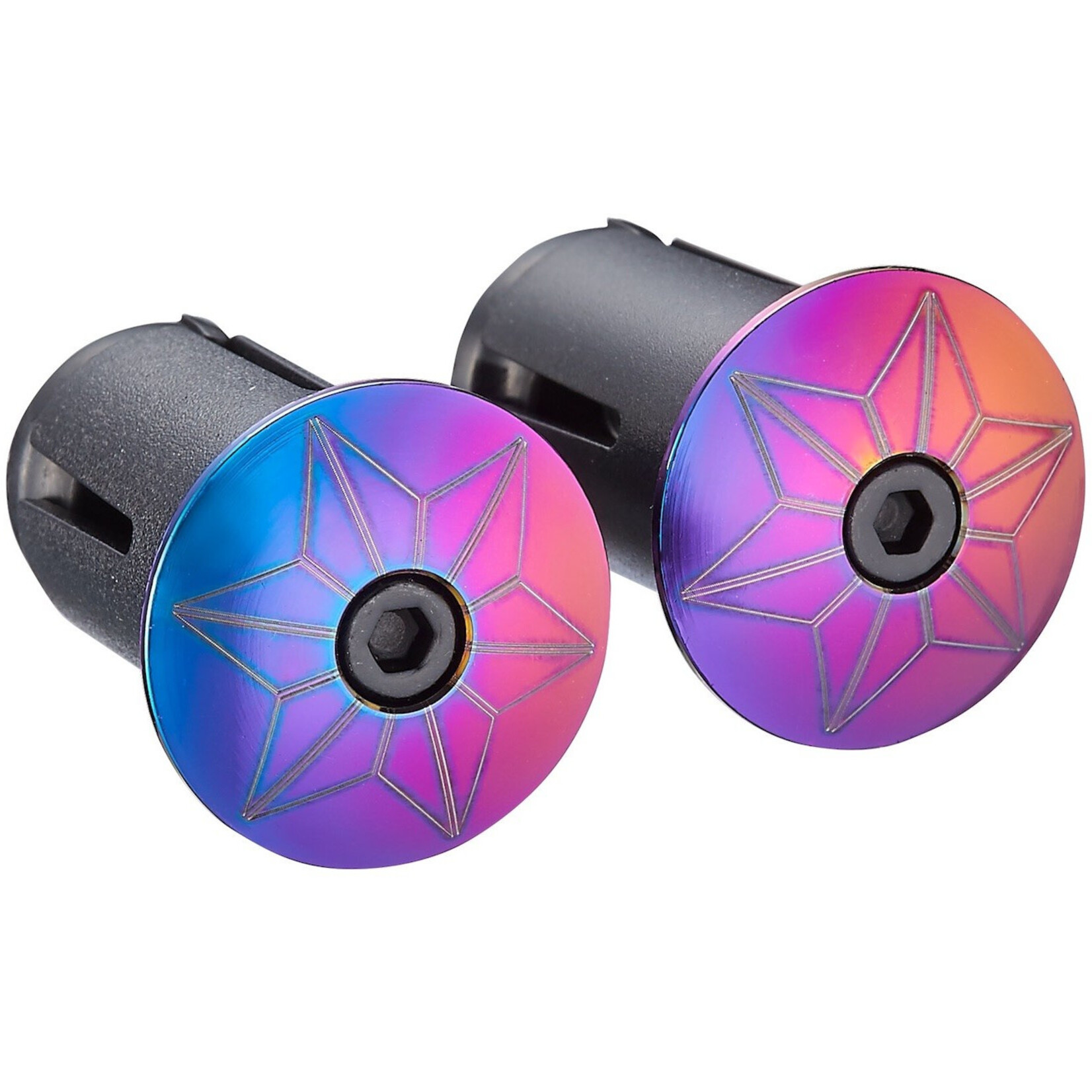 Supacaz Star Plugz Bar Plugs, Anodized Oil Slick