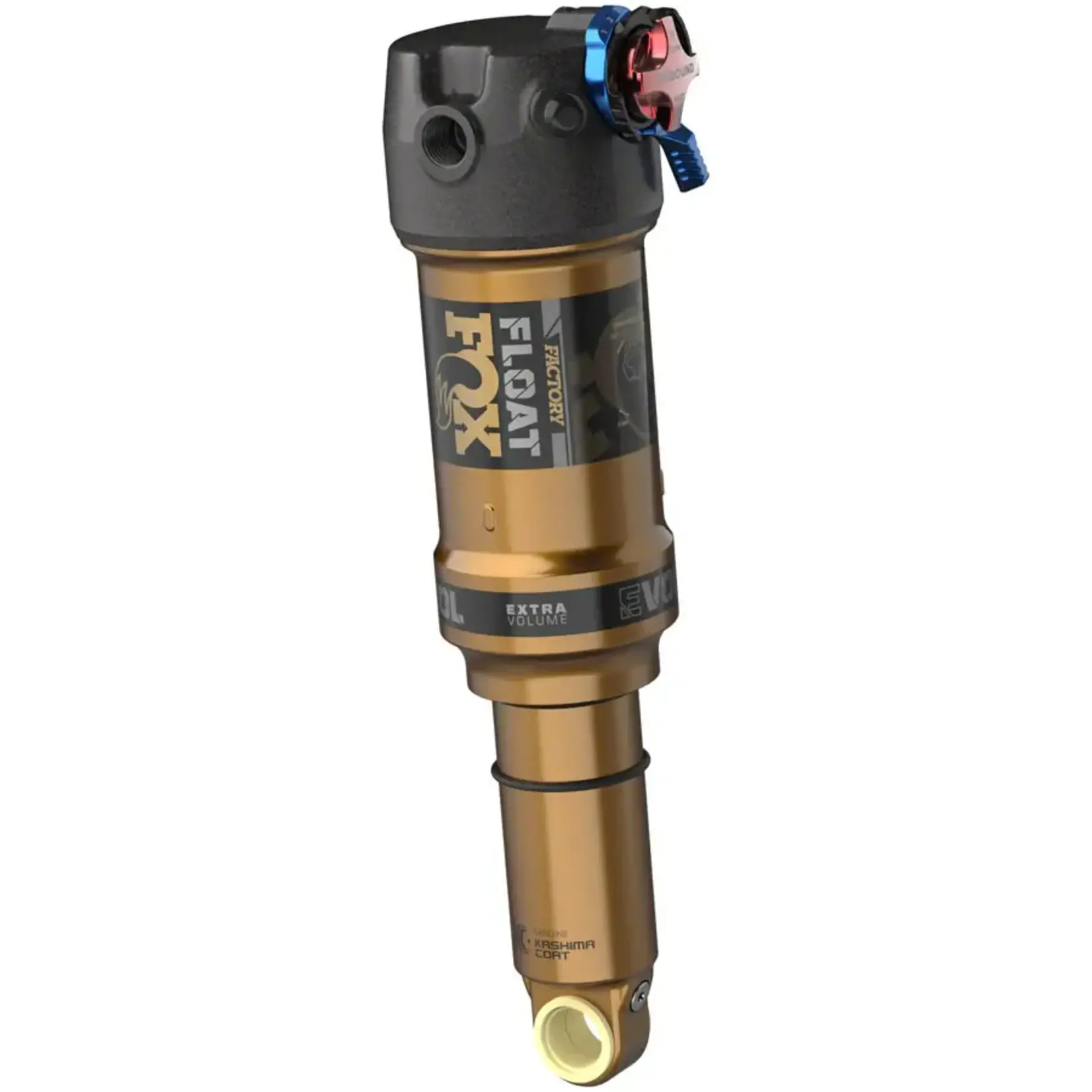FOX FLOAT Factory Rear Shock - Trunnion Metric, 185 x 50 mm, 0.4 Spacer, 2-Position Lever, EVOL LV, Kashima Coat