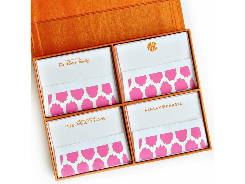 Haute Papier Grand Orange Silk Stationery Box