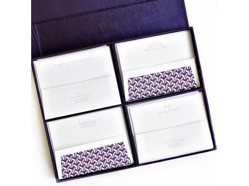 Haute Papier Grand Purple Stationery Box