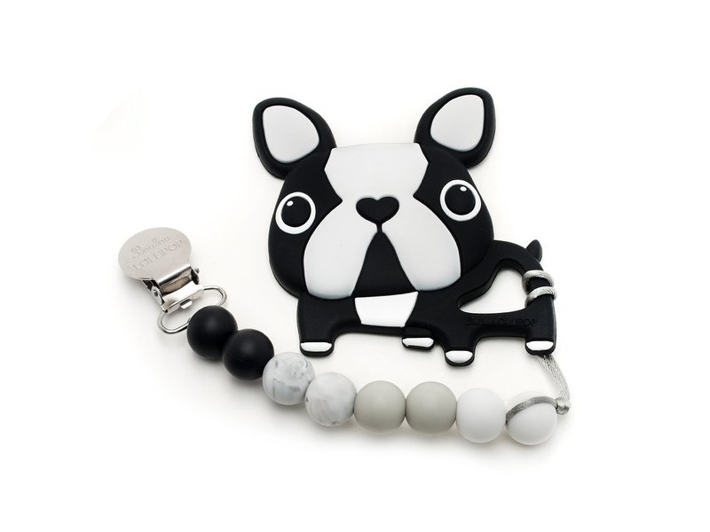 Loulou Lollipop Boston Terrier Silicone Teether Set