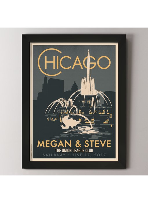 Chicago Buckingham Fountain Custom Poster