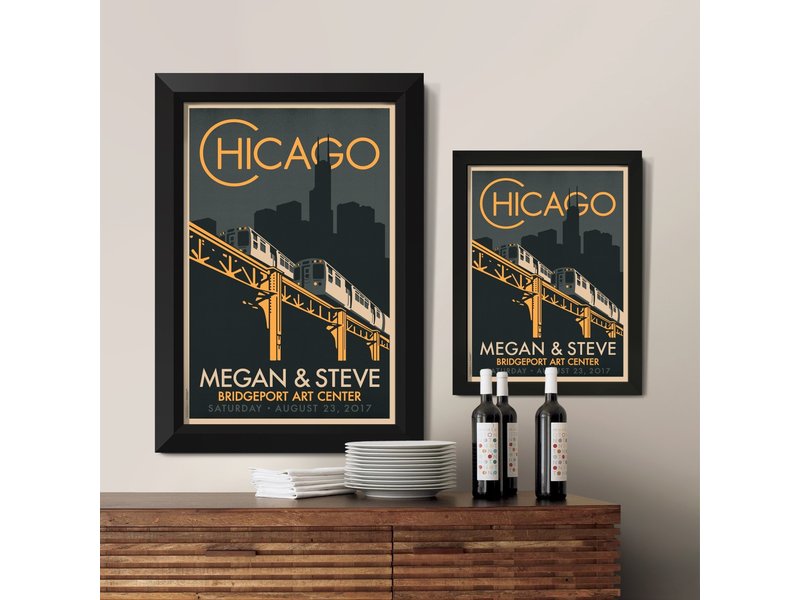 Alexander & Co. Chicago "El" Fountain Custom Poster