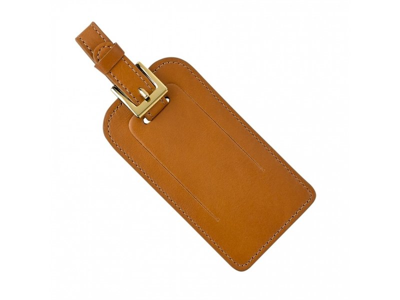 tan luggage tag