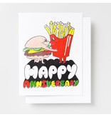 Yellow Owl Workshop Happy Anniversary Burger Greeting Card