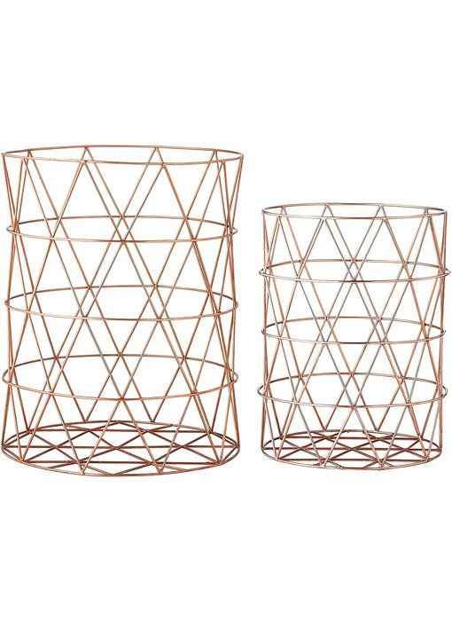 Copper Finish Metal Storage Basket
