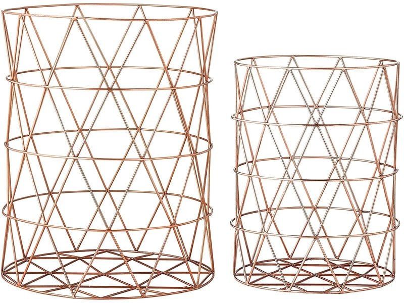 Bloomingville Copper Finish Metal Storage Basket