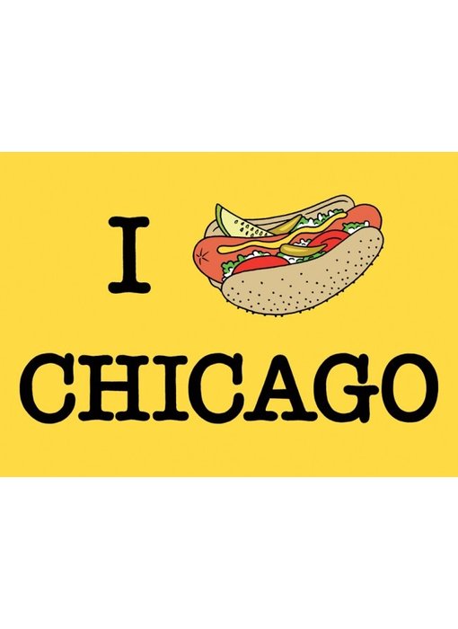 Chicago Hot Dog (I heart) Postcard