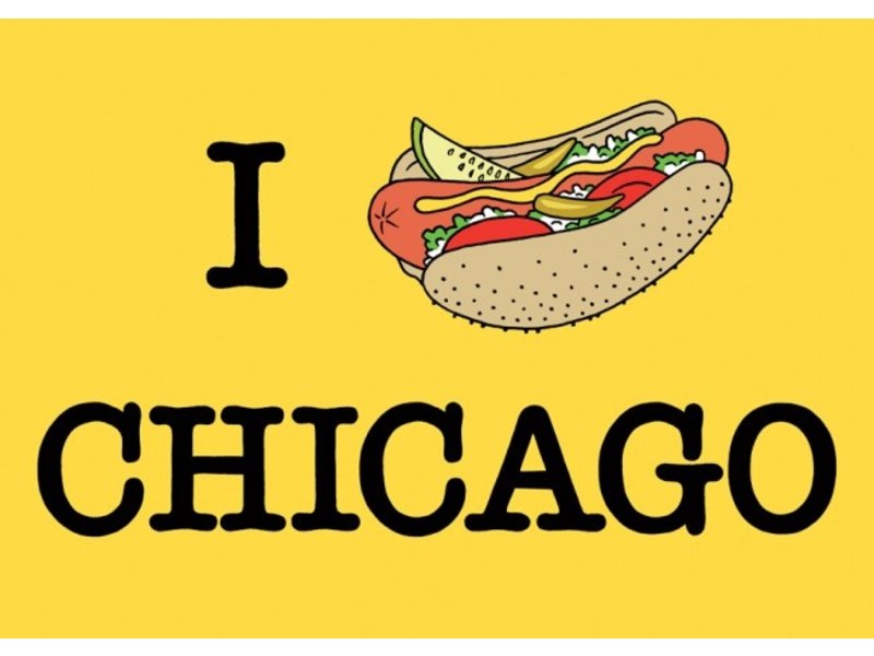 The Found Chicago Hot Dog (I heart) Postcard