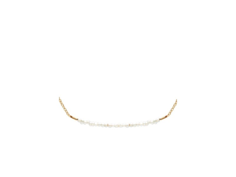Jurate Brown Goddess Pearl Bar Necklace