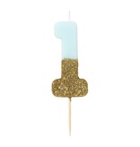 Talking Tables We Heart Birthdays Glitter Candle Blue