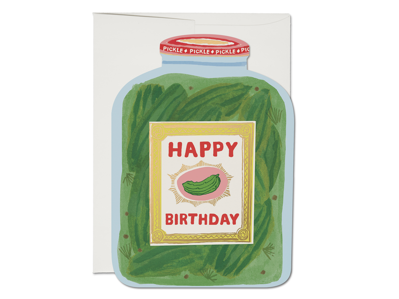 Red Cap Cards Pickle Birthday Card