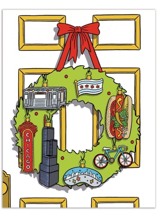 Chicago Wreath Card Boxed Notecards