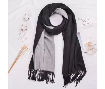 Black & Grey Silk Blend Scarf