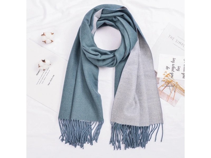 Tourance Linens Eucalyptus Blue Silk Blend Scarf