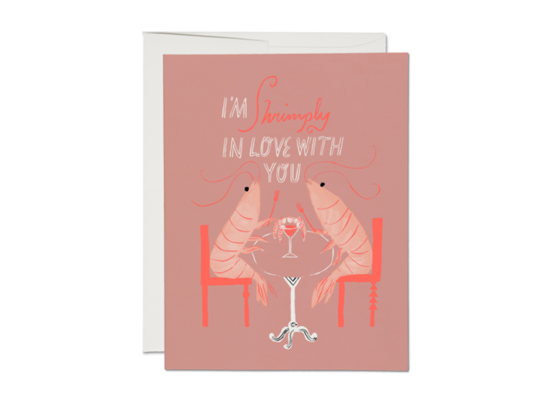 Red Cap Cards Shrimply Love Card