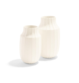 Two's Company Ribbed Linen Vase