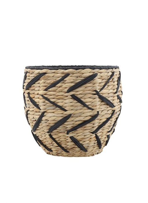 Seagrass Basket With Black Pattern