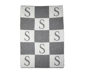 Personalized Initial & Blocks Stroller Blanket