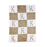 Butterscotch Blankees Personalized Metallic Initial & Blocks Stroller Blanket