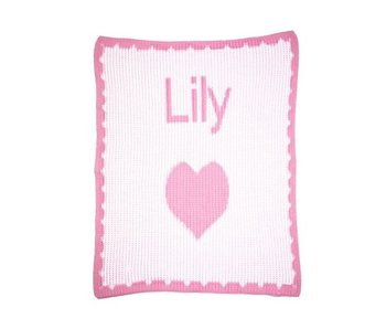 Personalized Single Heart & Scalloped Edge Stroller Blanket