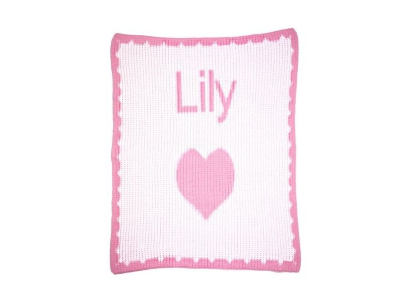 Butterscotch Blankees Personalized Single Heart & Scalloped Edge Stroller Blanket