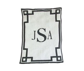 Personalized Monogram & Scroll Throw Blanket