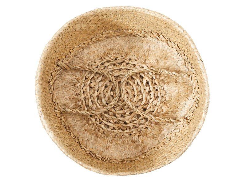 Americanflat Home Hand Woven Palm and Seagrass Belly Basket