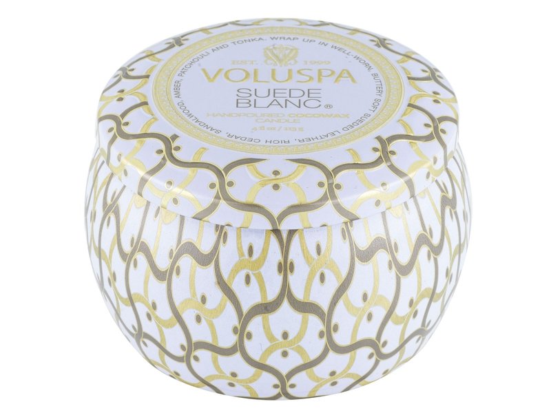 Voluspa Suede Blanc Mini Decorative Tin